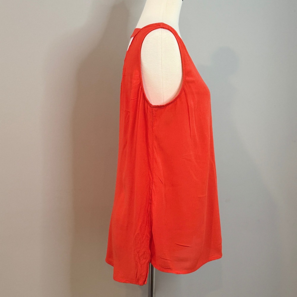 a.n.a. A New Approach Orange V Neck Strappy Back Sleeveless Tunic Top M - Picture 7 of 11